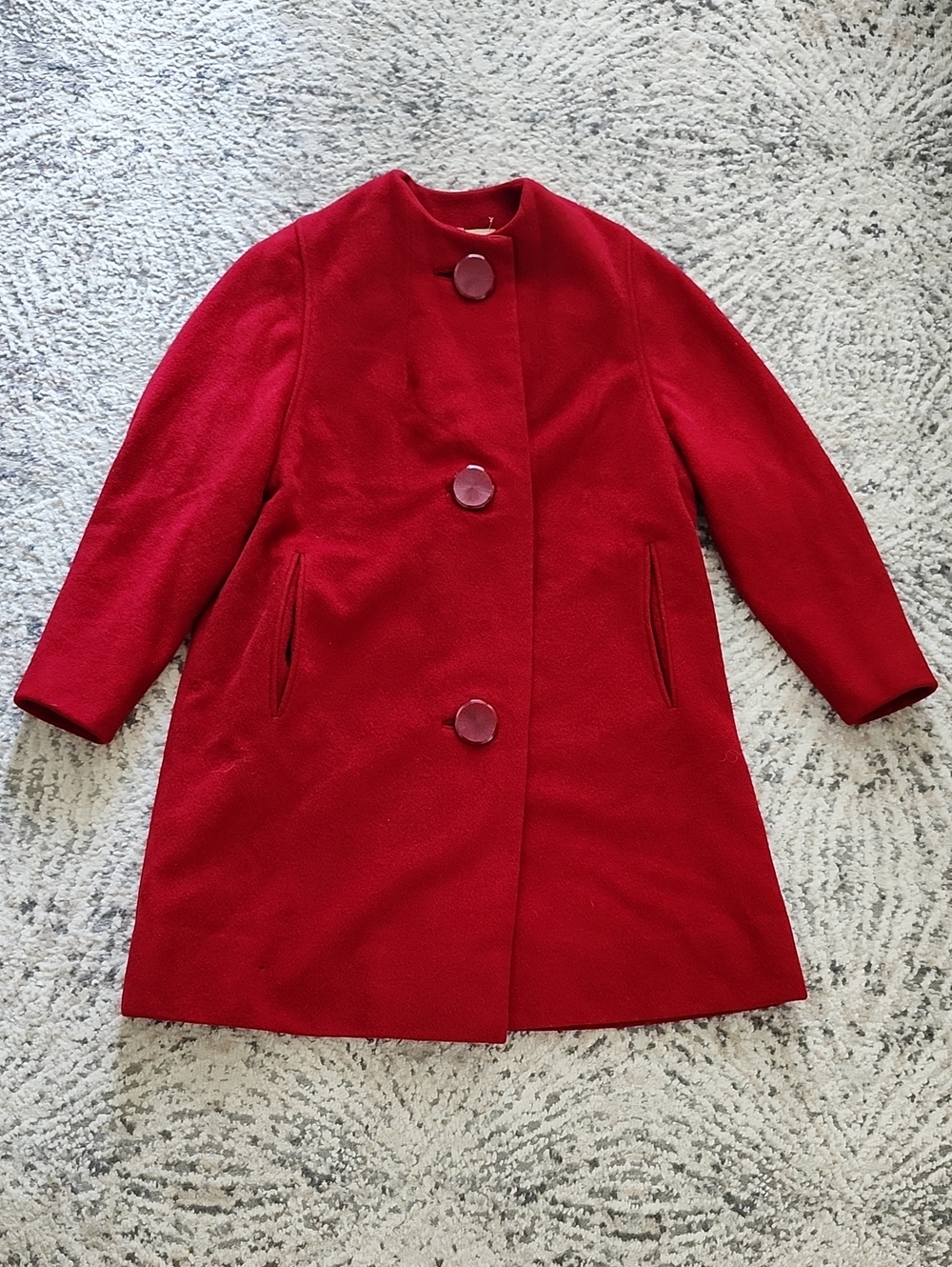 Vintage Rothmoor 1940s/1950s Red Wool Women's Coat Size XS/S
